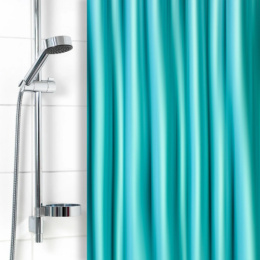 Штора для ванной EVA + ПЭВД 180х180см 12 колец Mirage, бирюзовый Вилина 7070-turquoise