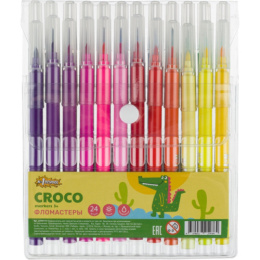 Фломастеры 24 цвета №1 School Croco, смываемые 1559776