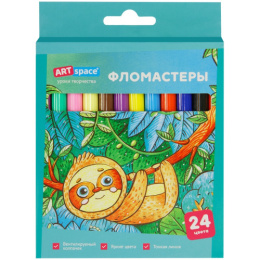 Фломастеры 24 цвета Artspace Милые зверушки, смываемые WP24_26940