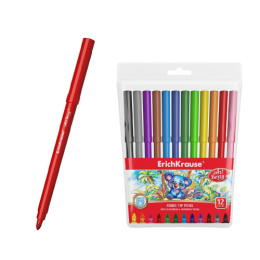 Фломастеры 12 цветов ErichKrause Artberry Super Tip Easy Washable 56084