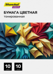 Бумага цветная 10 листов 10 цветов тонированная Silwerhof Create 2064006