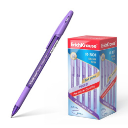 Ручка шариковая ErichKrause R-301 Violet Stick & Grip, фиолетовая, 0,7мм 44592