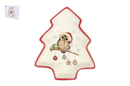 Блюдо керамическое (доломит) елочка 190х148мм Owl Christmas, в п/у Коралл ZFC248-51