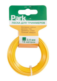 Леска для триммера квадратная 2,4мм, 15м, на блистере Park 990599