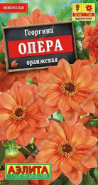 Георгина Опера оранжевая  7шт. цветной пакет Аэлита
