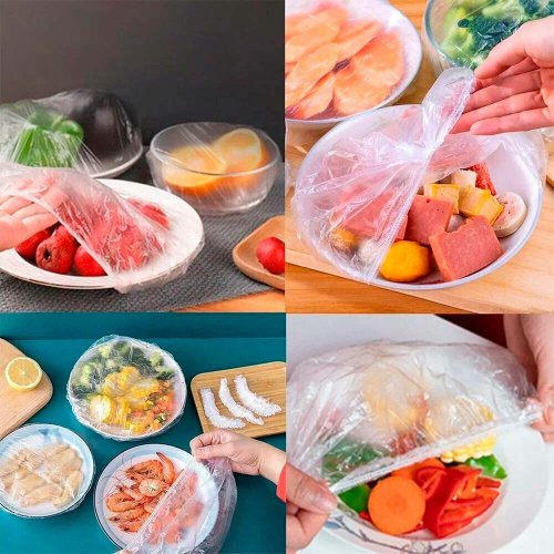 Крышки на резинке (шапочки для кухни) полиэтиленовые набор 100шт. Радужный Дом РД26930