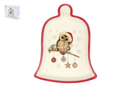 Блюдо керамическое (доломит) колокольчик 195х151мм Owl Christmas, в п/у Коралл ZFC250-51