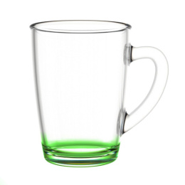 Кружка стеклянная 300мл Капучино Микс, цветное дно Декостек 334-Н9