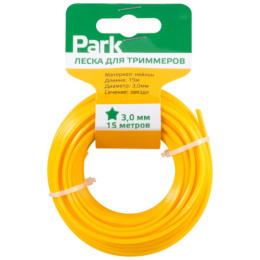 Леска для триммера звезда 3,0мм,  15м, на подвесе Park 990592