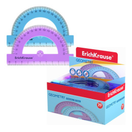 Транспортир 180 10см ErichKrause Standard ассорти 52985