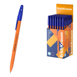 Ручка шариковая ErichKrause R-301 Orange Stick, синяя, 0,7мм 63068