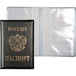 Обложка для паспорта Devente, искусственная кожа, черная 1030310