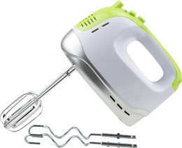 Миксер электрический 400Вт, 5 скоростей, белый с салатовым Maxtronic MAX-112
