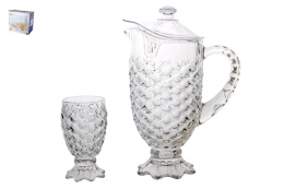 Набор стеклянный  7 предметов (кувшин + 6 стаканов), в п/у Коралл 8434