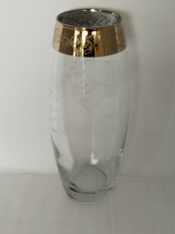Ваза для цветов стеклянная бочонок h-26см Flora Флора, в п/у Gid Glass GN43966/01