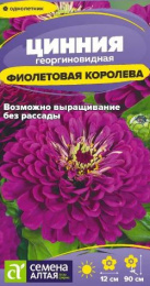 Цинния Фиолетовая королева георгиноцветковая 0,2г цветной пакет Семена Алтая