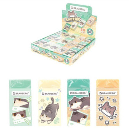 Ластик Brauberg Cute Cats 50х24х10мм, ассорти 273227