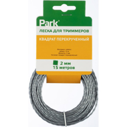 Леска для триммера квадратная перекрученная 2,0мм, 15м, на подвесе Park 990629