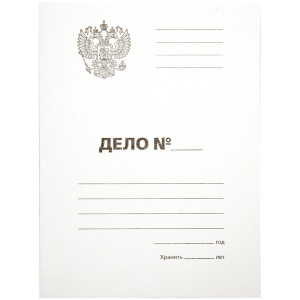 Заготовка для скоросшивателя Дело, картон 300г/м2, Officespace Герб России, немелованная, белая, до 200 листов 257314