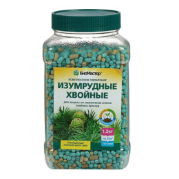Удобрение Изумрудные хвойные 1,2кг комплексное минеральное, с системой питания Long-quick БиоМастер
