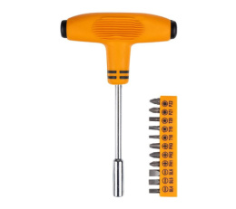 Отвертка Т-образная с набором бит 12 предметов Park 008610