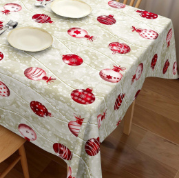 Клеенка столовая на тканевой основе с ПВХ покрытием 1,4х20м Новогодняя Grace STS5513-1