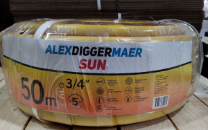 Шланг поливочный ПВХ армированный Sun 3/4" (19мм) 50м, 3-х слойный AlexDiggerMaer AD121950