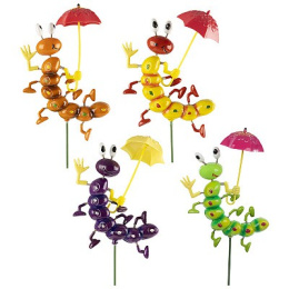 Фигурка садовая пластиковая на металл. стежне 60см Гусеница с зонтиком, в ассортименте Park GS-51-CWU/000659