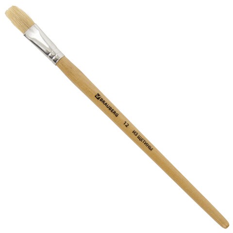 Кисть №12 щетина плоская Brauberg 200204