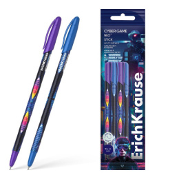 Ручка шариковая ErichKrause Neo Stick Cyber Game Super Glide Technology, синий 0,7мм 61017