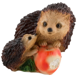 Фигурка садовая из полистоуна Ежики с яблоком 18х16х14см Park 169351