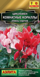 Цикламен Комнатные кораллы, смесь сортов 3шт. цветной пакет Аэлита