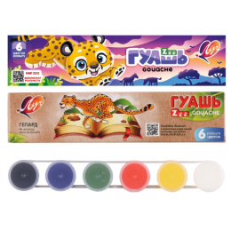 Гуашь  6 цветов Луч Zoo мини, по 15мл, блок-тара 19С 1250-08