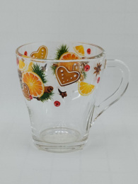 Кружка стеклянная 250мл Грация Со вкусом праздника круг Gid Glass D1649/20