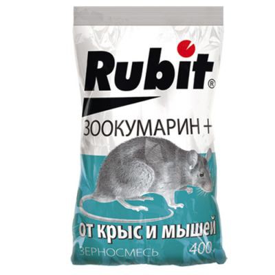Зерно для уничтожения крыс и мышей Зоокумарин +  400г Rubit
