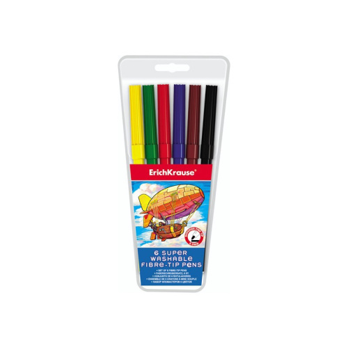 Фломастеры  6 цветов ErichKrause Artberry Super Washable 33049