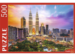 Пазлы  500 элементов Малайзия. Башни Петронас на закате ГИП500-0610
