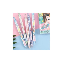 Ручка гелевая автоматическая Beifa Аниме Girls Модные девчонки черная 0,5мм GPF0140/GP281601BK