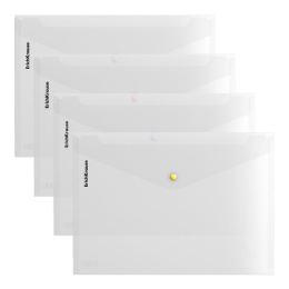 Папка с кнопкой А4 ErichKrause Glossy Clear, прозрачный 50205