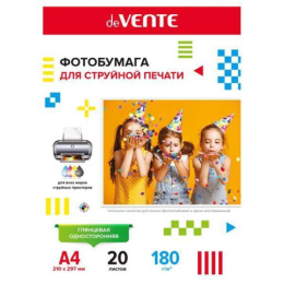 Бумага А4 Devente глянцевая односторонняя 180г/м2  20 листов 2042900