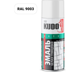 Аэрозольная краска "KUDO" универс. белая глянцевая 1001  520 мл KU-1001