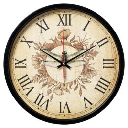 Часы настенные круглые d-30см Винтаж, черный Рубин 3027-037