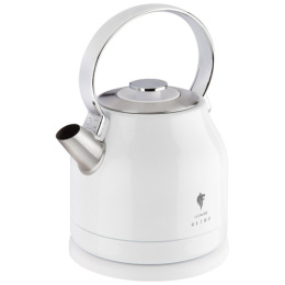 Чайник электрический 1,5л 1850-2200Вт, LE-1904, нержавеющая сталь, диск, Retro, белый Leonord 107164