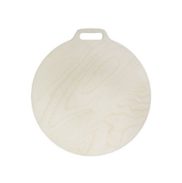 Доска разделочная из фанеры круглая без рисунка 380мм толщина 8мм с ручкой Мирхозторг 1382-1