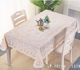 Клеенка - скатерть ажурная Lace 137х183см 10шт. в рулоне, бежевый Grace LP-1026V-137