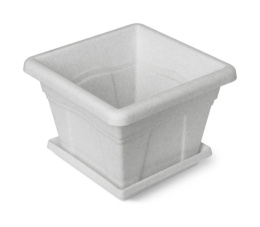 Горшок для цветов пластиковый Квадро с поддоном 12,2л 32х32х23,4см мрамор Martika С165М