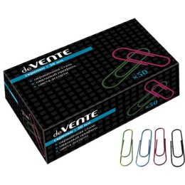 Скрепки 50мм 50шт. Devente, цветные, овальные, в к/к 4135327