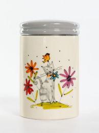 Банка для сыпучих керамическая (доломит) 850мл Серый кот, в п/у Elrington 208-07010
