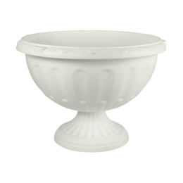 Вазон для цветов пластиковый Джулия на ножке 8л d-33см h-23,5см белый Альтернатива М1389