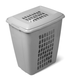 Корзина для белья пластиковая прямоугольная 60л 48х37х55см Молетта, пыльно-серый Martika С702ПСЕР